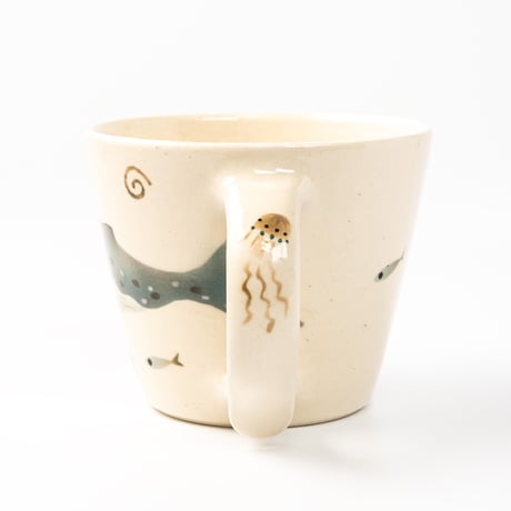 笠間焼 陶工房＜雲＞ クジラ マグカップ / Cloud Whale Mug