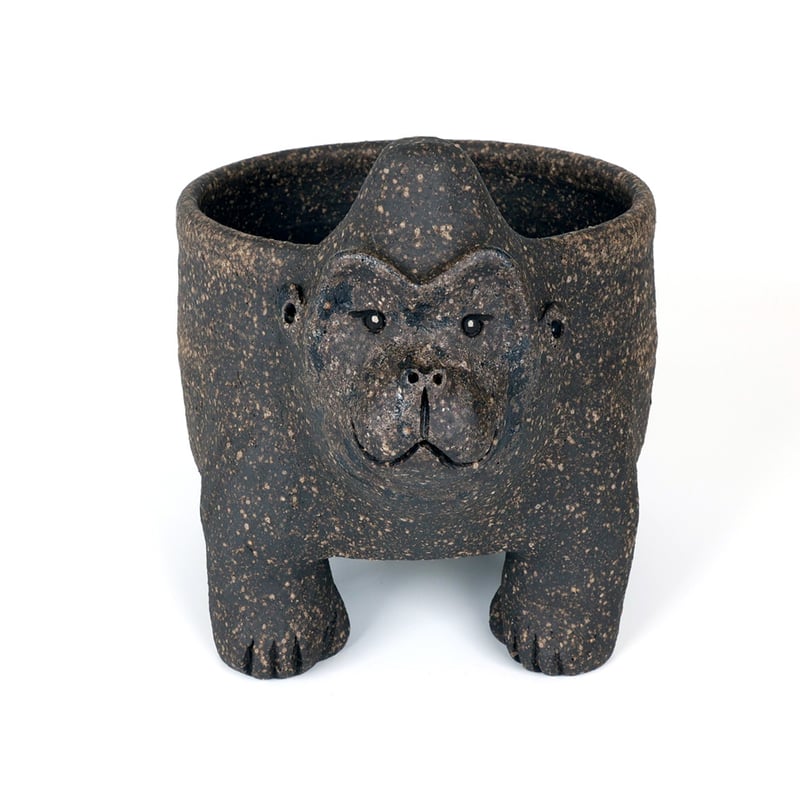 泰木窯｜ゴリラの植木鉢（炭化焼成）Gorilla Planter | Craft OGAWA