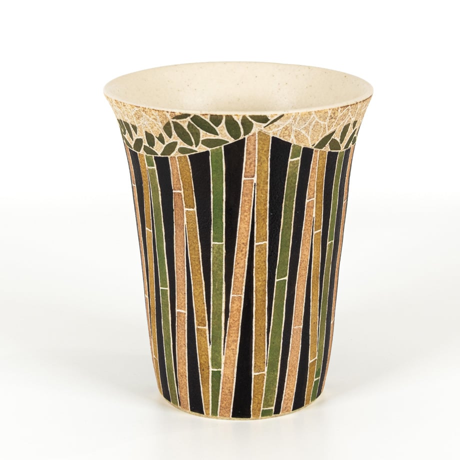笠間焼 彩時器 竹文トールカップ / Saijiki Bamboo Tall Cup｜陶芸家