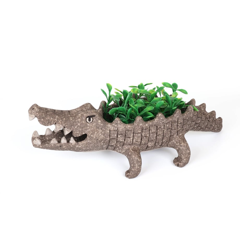 泰木窯｜ワニの植木鉢（炭化焼成）Crocodile Planter | Craft OGAWA