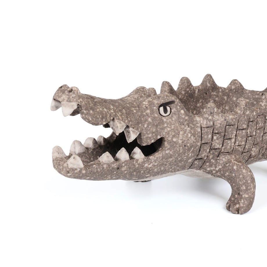泰木窯｜ワニの植木鉢（炭化焼成）Crocodile Planter | Craft OGAWA