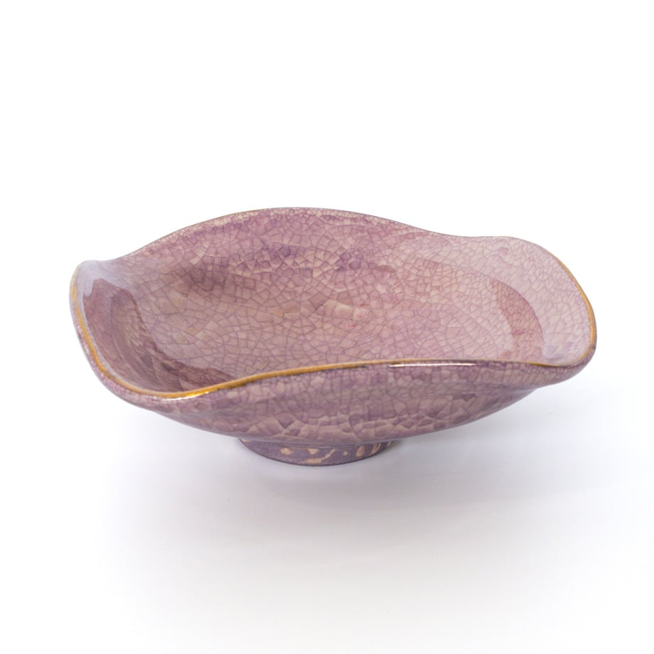 笠間焼 金彩四方鉢 / Kasama Gold Crackle Square Bowl｜陶芸家