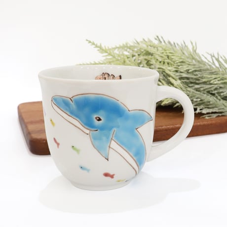 九谷焼 色絵遊｜海の仲間たち マグカップ｜Sea Friends Mug