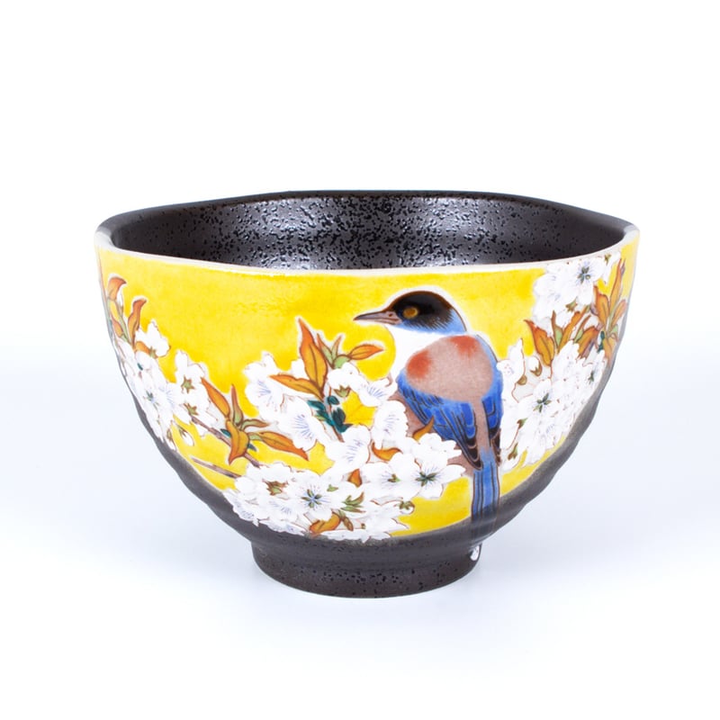 九谷焼｜吉田屋 山桜に鳥文 お茶漬け碗 Yamazakura Bird Rice Bowl |