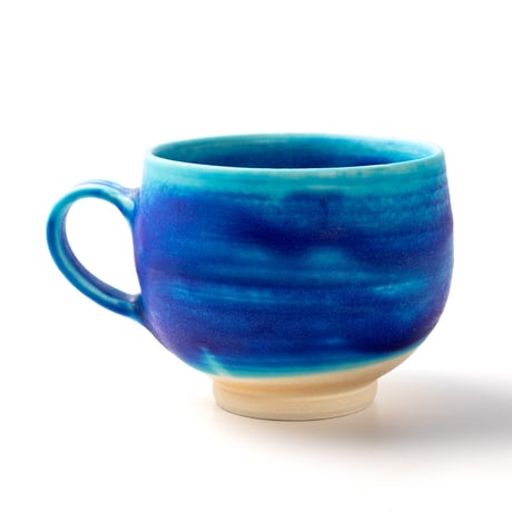安曇野｜トルコ青マグカップ｜グラデーション｜本間友幸 / Azumino Turquoise Blue Mug