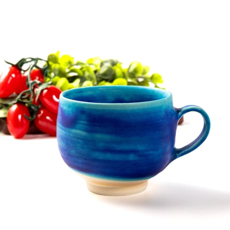 安曇野｜トルコ青マグカップ｜グラデーション｜本間友幸 / Azumino Turquoise Blue Mug