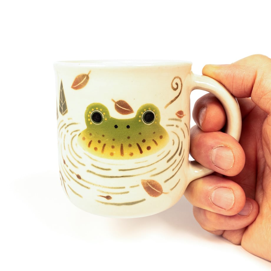 笠間焼 陶工房＜雲＞ 池のカエル マグカップ / Cloud Frog Mug | Craft
