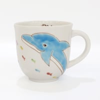 九谷焼 色絵遊｜海の仲間たち マグカップ｜Sea Friends Mug