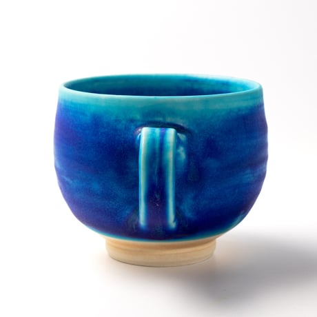 安曇野｜トルコ青マグカップ｜グラデーション｜本間友幸 / Azumino Turquoise Blue Mug
