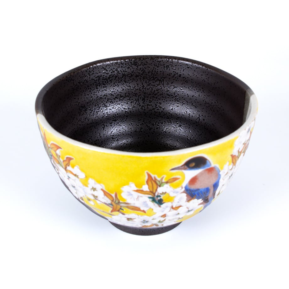 九谷焼｜吉田屋 山桜に鳥文 お茶漬け碗 Yamazakura Bird Rice Bowl |