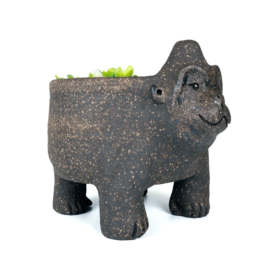 泰木窯｜ゴリラの植木鉢（炭化焼成）Gorilla Planter | Craft OGAWA