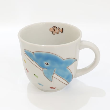 九谷焼 色絵遊｜海の仲間たち マグカップ｜Sea Friends Mug