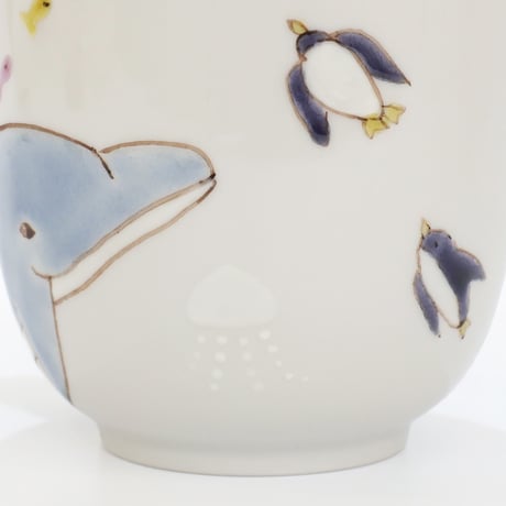 九谷焼 色絵遊｜海の仲間たち マグカップ｜Sea Friends Mug