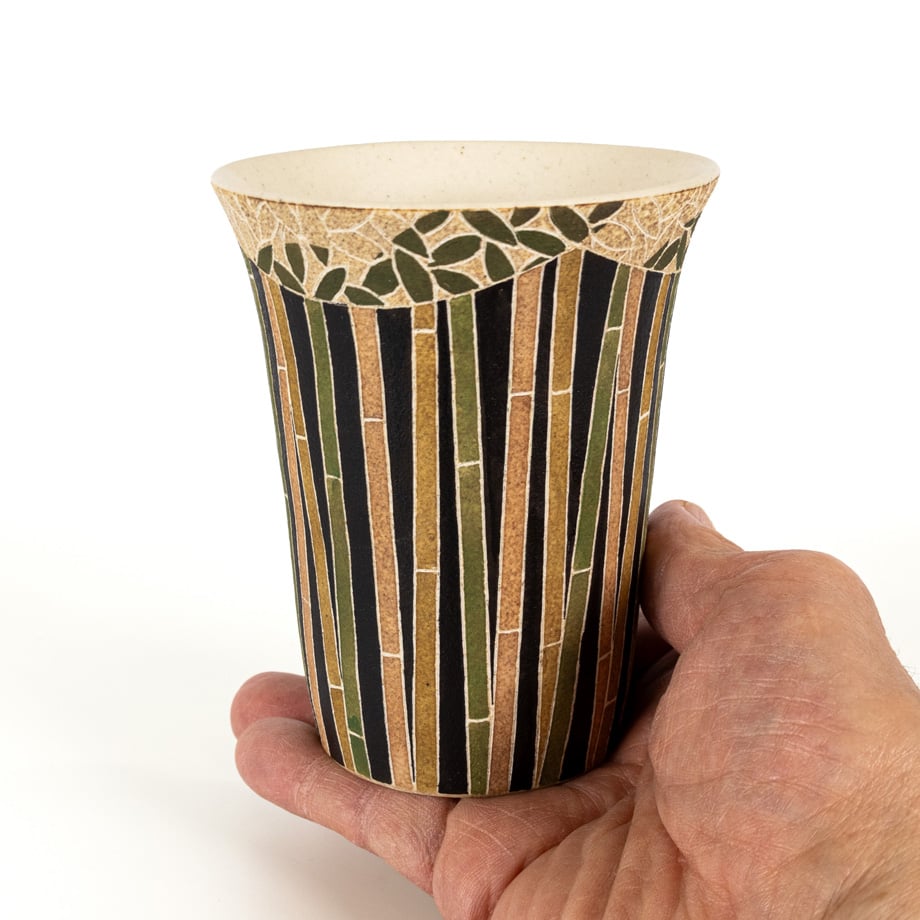 笠間焼 彩時器 竹文トールカップ / Saijiki Bamboo Tall Cup｜陶芸家