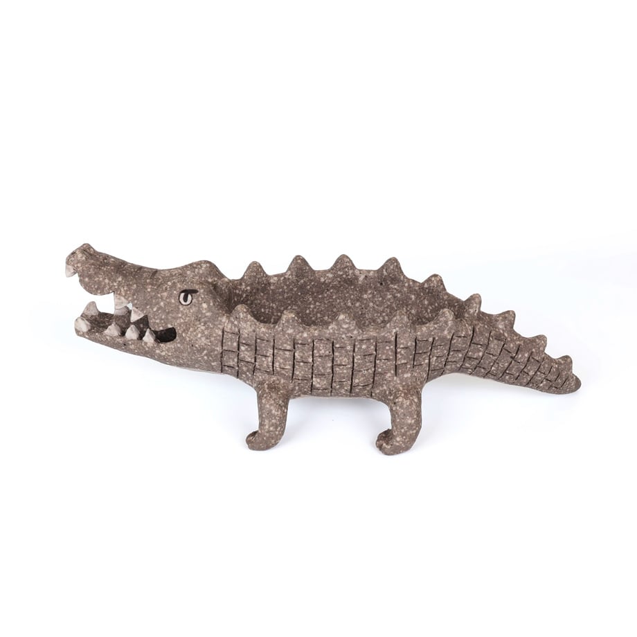 泰木窯｜ワニの植木鉢（炭化焼成）Crocodile Planter | Craft OGAWA