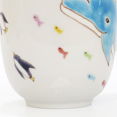 九谷焼 色絵遊｜海の仲間たち マグカップ｜Sea Friends Mug