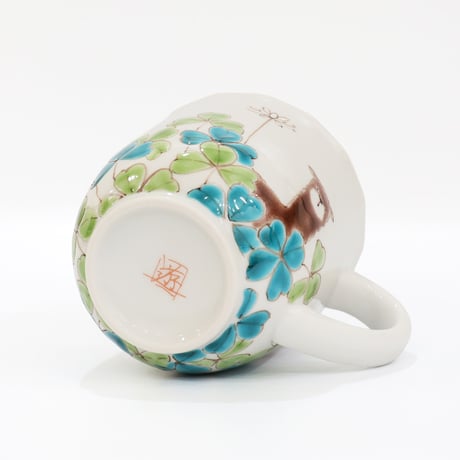 九谷焼 色絵遊｜海の仲間たち & アルパカとクローバー ペアマグカップ｜Sea & Meadow Pair Mug