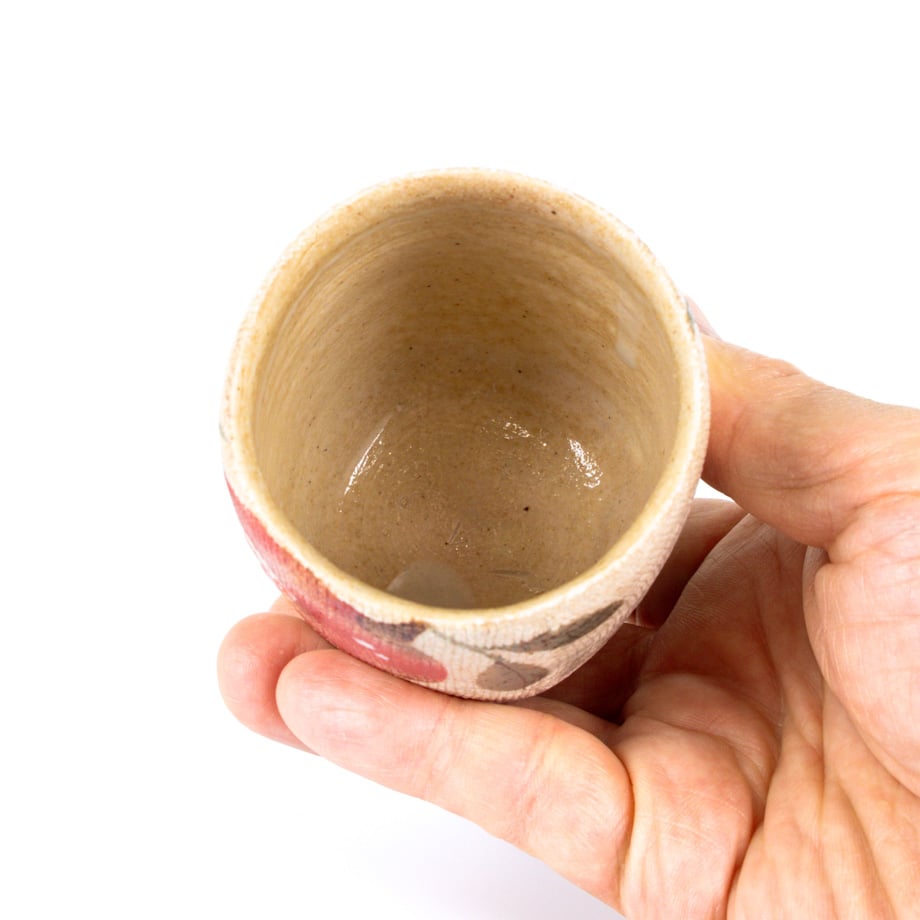 浜渡富雄｜ザクロ文 湯呑（彩泥紙抜き）Pomegranate Tea Cup | Craft