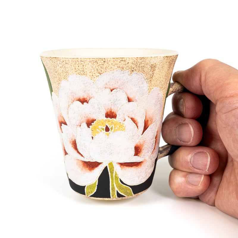 Yudai Takenaka DIVA マグカップ 笠間焼 彩時器 牡丹文マグカップ / Saijiki Peony Mug Cup｜陶芸家 大貫