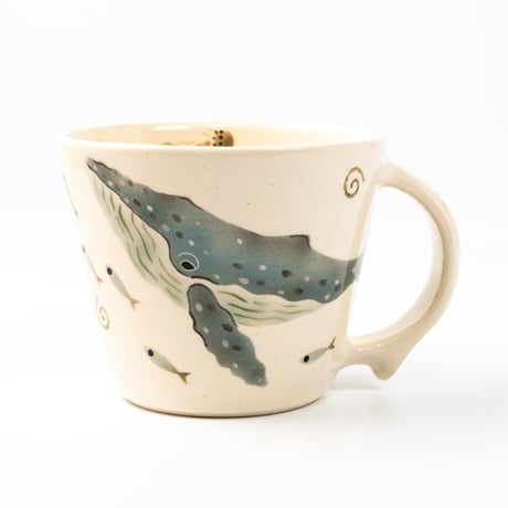 笠間焼 陶工房＜雲＞ クジラ マグカップ / Cloud Whale Mug