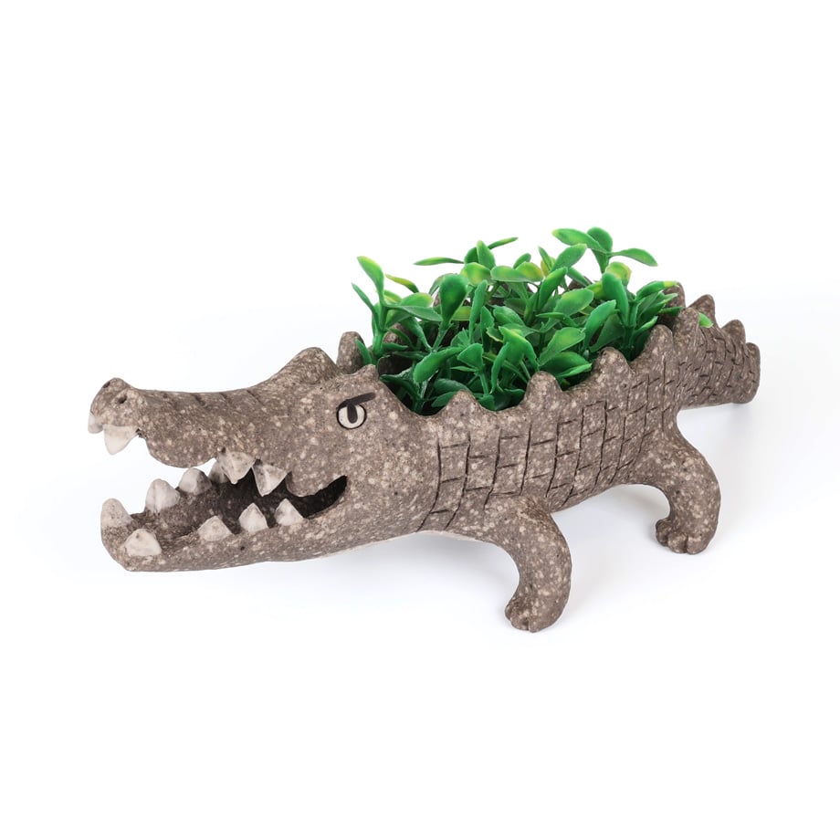泰木窯｜ワニの植木鉢（炭化焼成）Crocodile Planter | Craft OGAWA