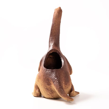 【恐竜図鑑 No.02】テリジノサウルスの花入れ（Therizinosaurus Dinosaur Ceramic Vase）｜陶芸家 はらかおり