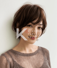暗髪ショートボブの小顔ニュアンスヘア