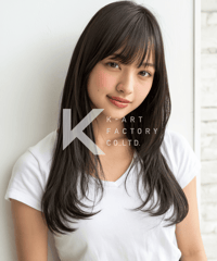 黒髪ストレートロングの清楚レイヤーヘア