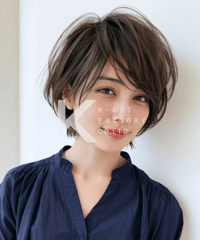 ハイライトショートの立体小顔ヘア