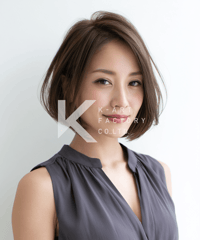 大人前下がりボブの知的ナチュラルヘア
