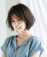 前下がり丸みショートのクールボブヘア