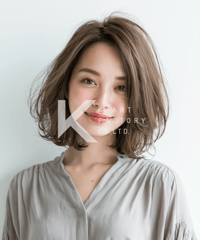 大人レイヤーボブの柔らかウェーブヘア
