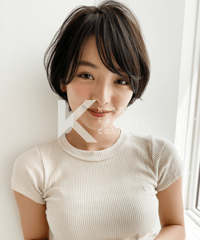 黒髪ミニボブの清潔感ショートヘア