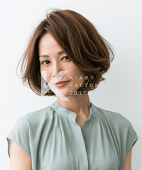 サイド流しショートボブの華奢見えヘア
