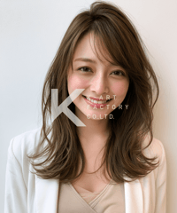 外ハネセミロングの大人ナチュラルヘア