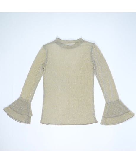 Glitter Sheer Flare Sleeve Top