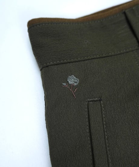 Two-Tuck Embroidered Slacks