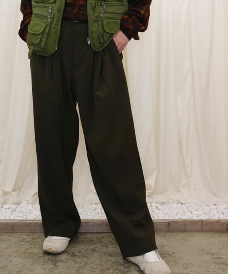 Two-Tuck Embroidered Slacks