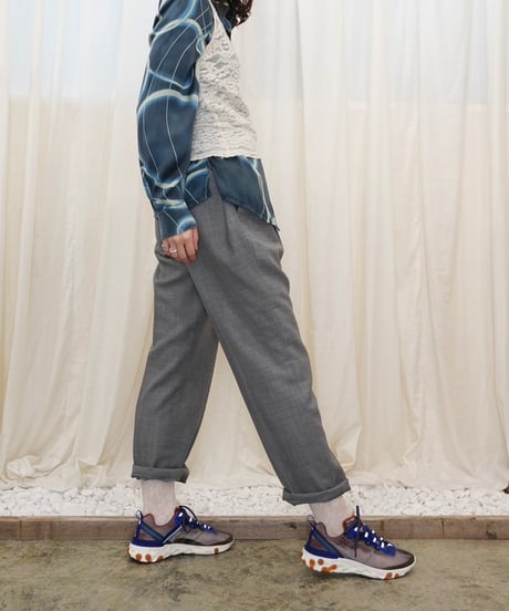 "dunhill" Checked Two-Tuck Tapered Slacks