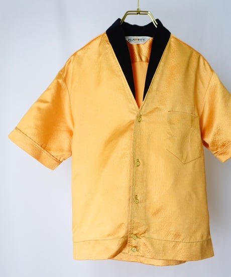 60-70’s 『PLAY BOY』 Gold short-sleeved shirt / size 15-15½