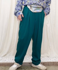 80's Green Wide Two-pleat Slacks