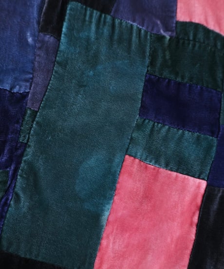 Velvet Patchwork Flare Skirt