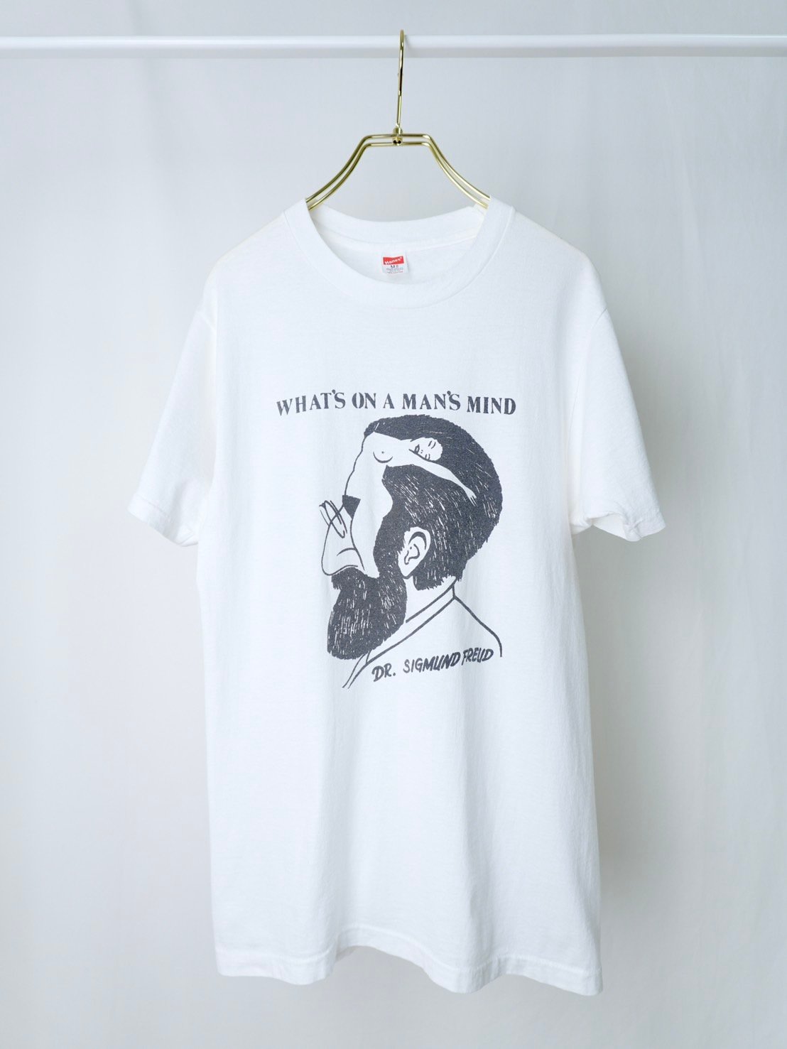 80s Hanes “WHAT'S ON A MAN'S MIND” 騙し絵Tシャツ / si
