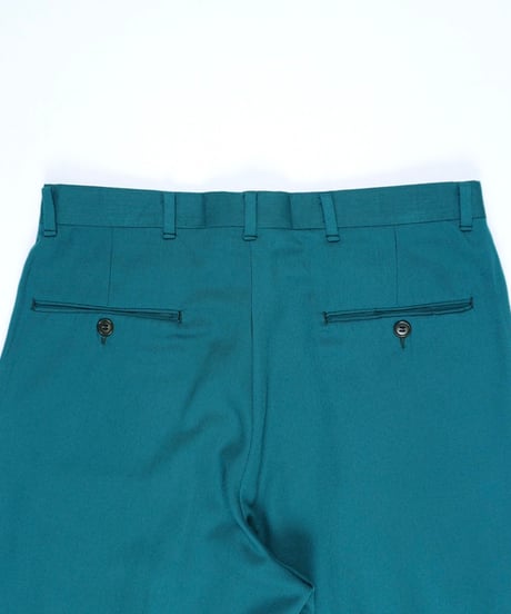 80's Green Wide Two-pleat Slacks