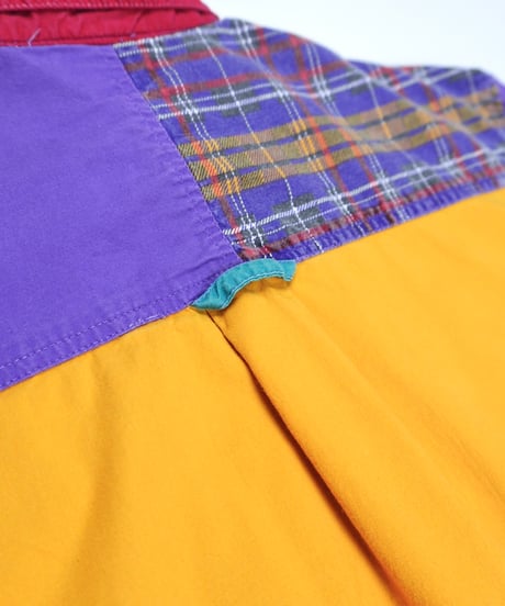 90s Crazy Pattern Color-Block Shirt