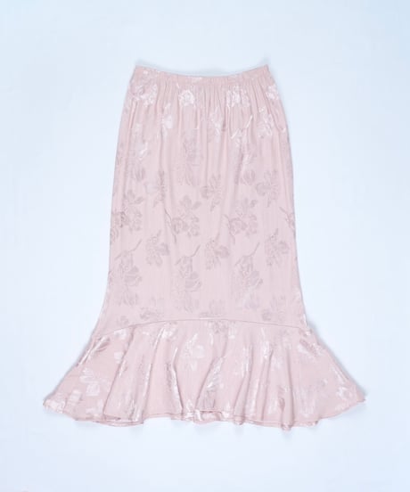 90s Dusty Pink Jacquard Mermaid Skirt