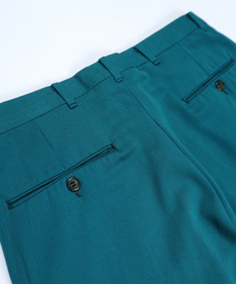 80's Green Wide Two-pleat Slacks