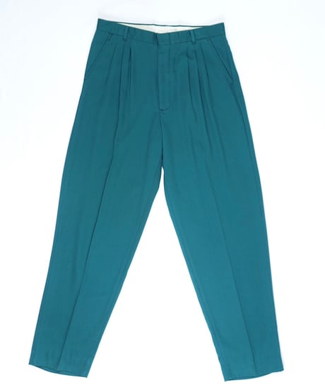 80's Green Wide Two-pleat Slacks