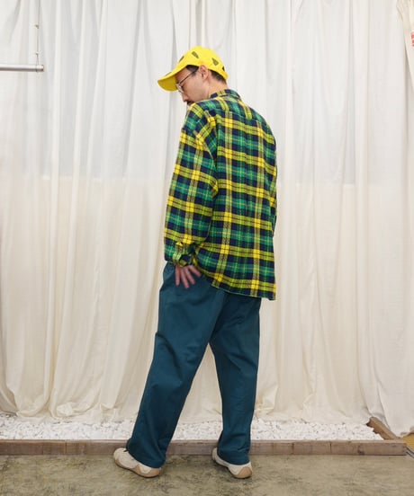 90s Action Pleats Checked Flannel