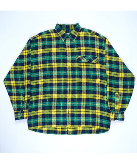 90s Action Pleats Checked Flannel